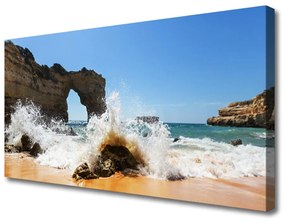 Vászonkép falra Beach Sea Waves Landscape 100x50 cm