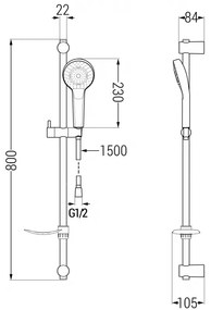 Mexen Royo DF05 fürdőszett, króm, 72203DF05-00