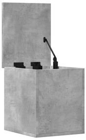 betonszürke szerelt fa tárolóláda 30 x 35 x 35 cm