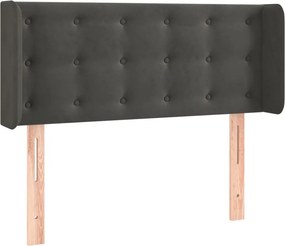 vidaXL sötétszürke bársony fejtámla szárnyakkal 93x16x78/88 cm