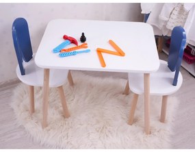 Gyerekasztal székekkel Bunny Two Chair Set - Blue, White