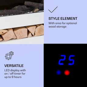 Klarstein Studio Light & Fire 3 Smart, kandalló, 1000/2000 W, MDF, WiFi Control
