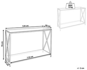 Ezüst üveg konzolasztal 40 x 120 cm AUDET Beliani