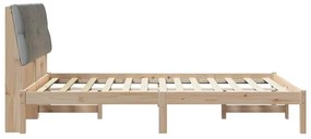 Ágykeret Kárpitozott Fejtámlával fejtámlával Barna 150 x 200 cm