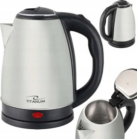 Ezüst Elektromos Vízforraló Fém Vezeték Nélküli 1,8L 1800W Nagy Acél