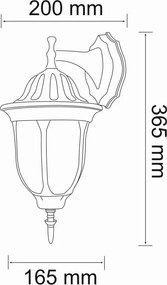 Polux FLORENCJA 302571 Fali lámpa 1x20W/E27 IP43