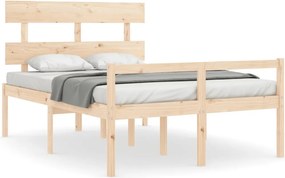 vidaXL tömör fa ágy időseknek fejtámlával 120x200 cm