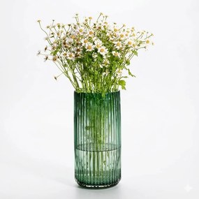 Üveg váza Bordázott Átlátszó Dekoratív Glamour