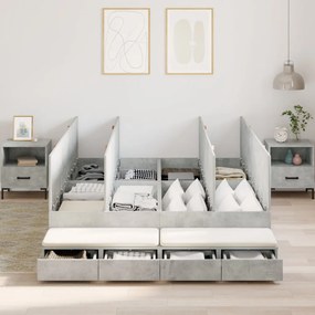 Tároló Ágykeret Betond Grey 135x190 cm