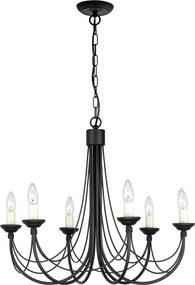Elstead Lighting CARISBROOKE CB6-BLACK Csillár 6x60W/E14