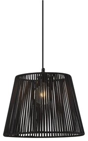 Kültéri függőlámpa fekete, fekete kötélárnyékolóval IP44 - Cava Jayla