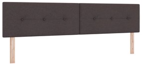 Boxspring Ágy Matrac Sötét Barna 200x200 cm Szövet