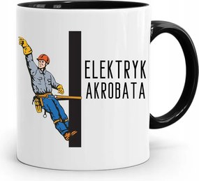 Bögre Fekete Ajándék Villanyszerelő Akrobata nyomott mintával