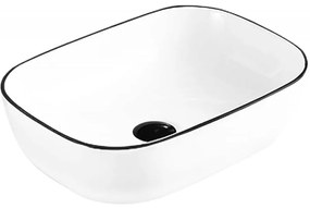 Mexen Rita asztali mosdókagyló 45 x 32 cm, fehér/fekete perem - 21084507