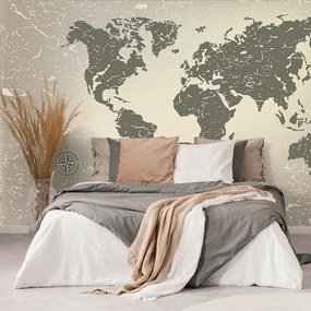 Öntapadó tapéta régi világtérkép egy absztrakt háttéren