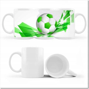 Nyomott mintás bögre Zöld focilabda