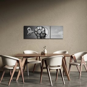 Művészi kép egy fej órával (órával) (90x30 cm)