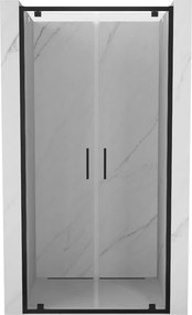 Mexen Exo kétszárnyas zuhanyajtó 80 cm, átlátszó, fekete - 8182-080-000-70-00