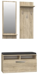 Aldabra Riva előszobafal, 35x90x16 cm, sonoma