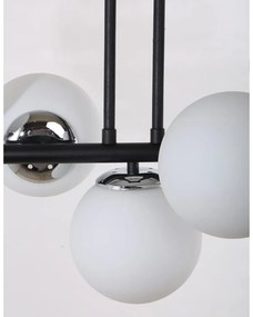 Fehér-fekete mennyezeti lámpa üveg búrával ø 15 cm Sail – Squid Lighting