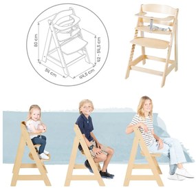 Bézs-natúr színű etetőszék Born Up 2in1 Luxe – Roba