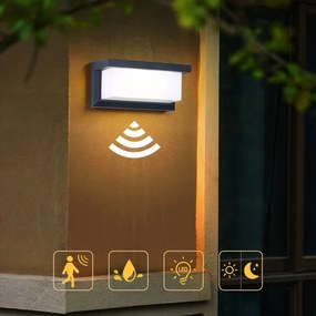 Brilagi-LED Kültéri fali lámpa érzékelővel BRICKY LED/12W/230V antracit IP54