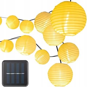 Napelemes Fényfüzér Napelemes Kerti Papír Lampion 30 Led 6M