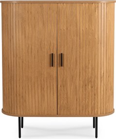 Kétajtós, tolóajtós komód 100 cm méretben, tölgy színben TRISH