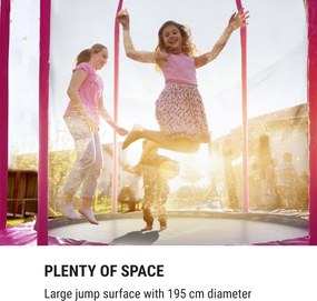 KLARFIT Jumpstarter, trambulin, 2,5 m Ø, háló 120 kg max., 195 cm Ø ugrófelület