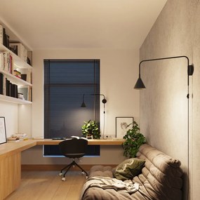 Fekete konnektorhoz csatlakoztatható fali lámpa Zylo – Sollux