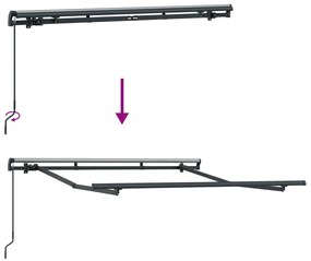 Behúzható kézi napellenző keret 2.5x2 m fém
