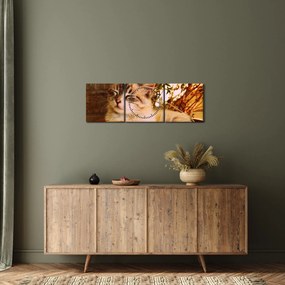 Macska a virágcserépben képe (órával) (90x30 cm)
