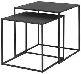 Fekete fém dohányzóasztal szett 2 db-os 40x40 cm Fera – Blomus