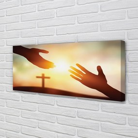 Canvas képek kereszt kezek 100x50 cm