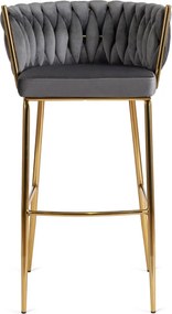 Bárszék 2 szürke bársony, FLORES