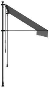 antracit szövet és acél feltekerhető napellenző 350 x 150 cm
