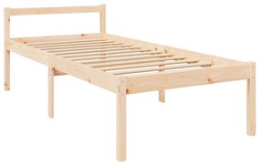 tömör fa ágy időseknek fejtámlával 90x200 cm