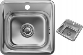Szögletes Acél Mosogató Egymedencés Konyha 1REKESZ Kis Szatén TURI38