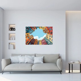 Kép - Házak között (90x60 cm)