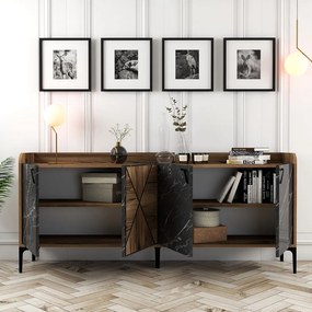 Venedik - Walnut, Black Marble