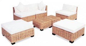 18 részes természetes rattan kanapészett