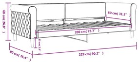 fekete bársony kanapéágy 80 x 200 cm