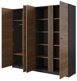 Ruhásszekrény Dalde 220 (arany craft tölgy + antracit). 1071346