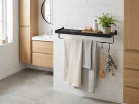 Fali törölközőtartó HANDY 60x22 cm, fekete