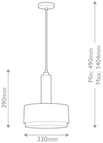 Hinkley HK-CEDRIC-P-M-BR - Csillár rúdon CEDRIC 2xE27/60W/230V átm. 33 cm réz