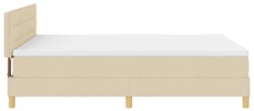 Box Spring Ágy Matraccal és LED-del Krém 140x190 cm Szövet
