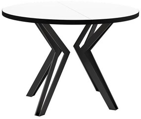 Asztal Oswego 111Fehér, Fekete, 76cm, Hosszabbíthatóság, Laminált forgácslap, Fém