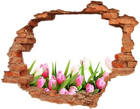 Lyuk 3d fali matrica Rózsaszín tulipánok nd-c-138798865