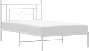 vidaXL fehér fém ágykeret fejtámlával 107x203 cm
