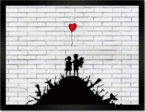 Poszterek keretben 40x30 Banksy Hegyi fegyver léggömb